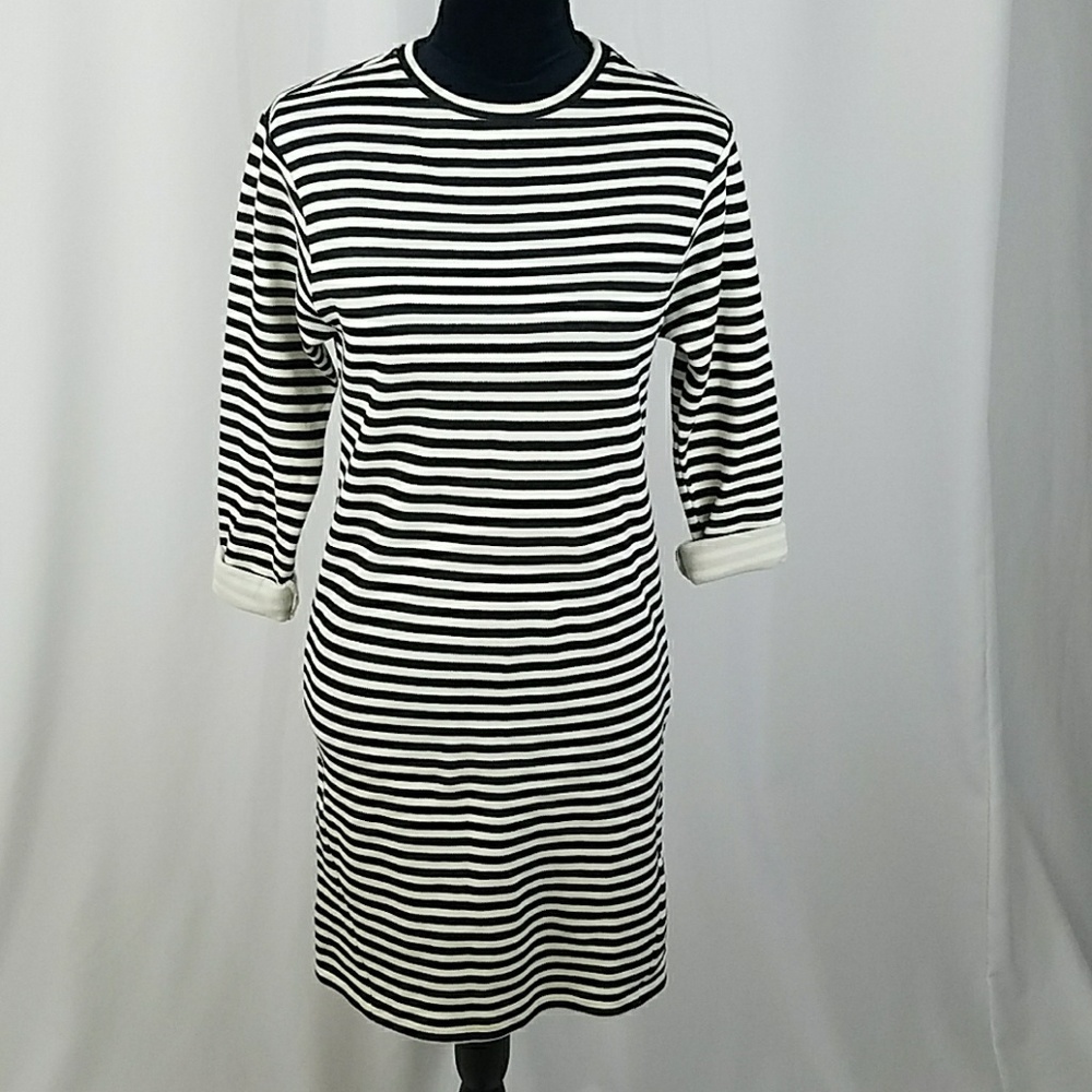 Topshop women 2 striped shift dress‎ 3/4 sleeve